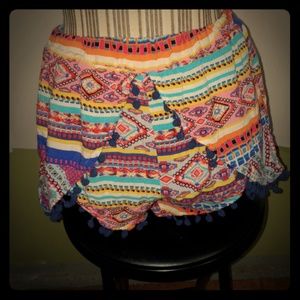 Ropalia Tribal Purple. BALL Tassel Shorts SIZE 8